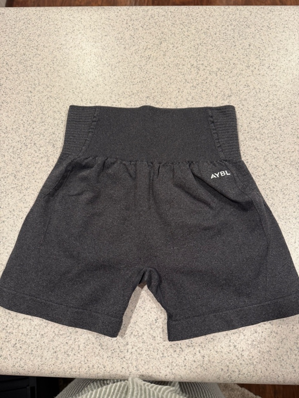 AYBL High-Waist Charcoal Black Seamless Shorts